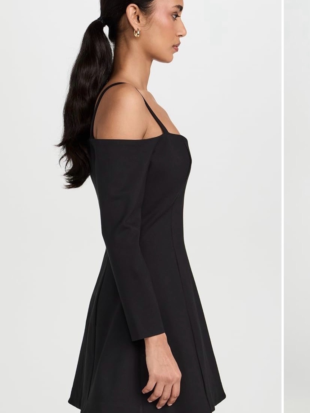 REFORMATION | Black Off-Shoulder A-Line Dress